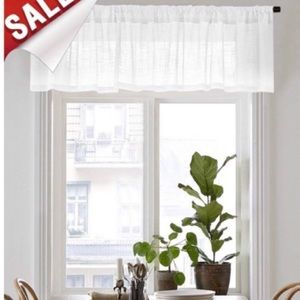 White linen valances